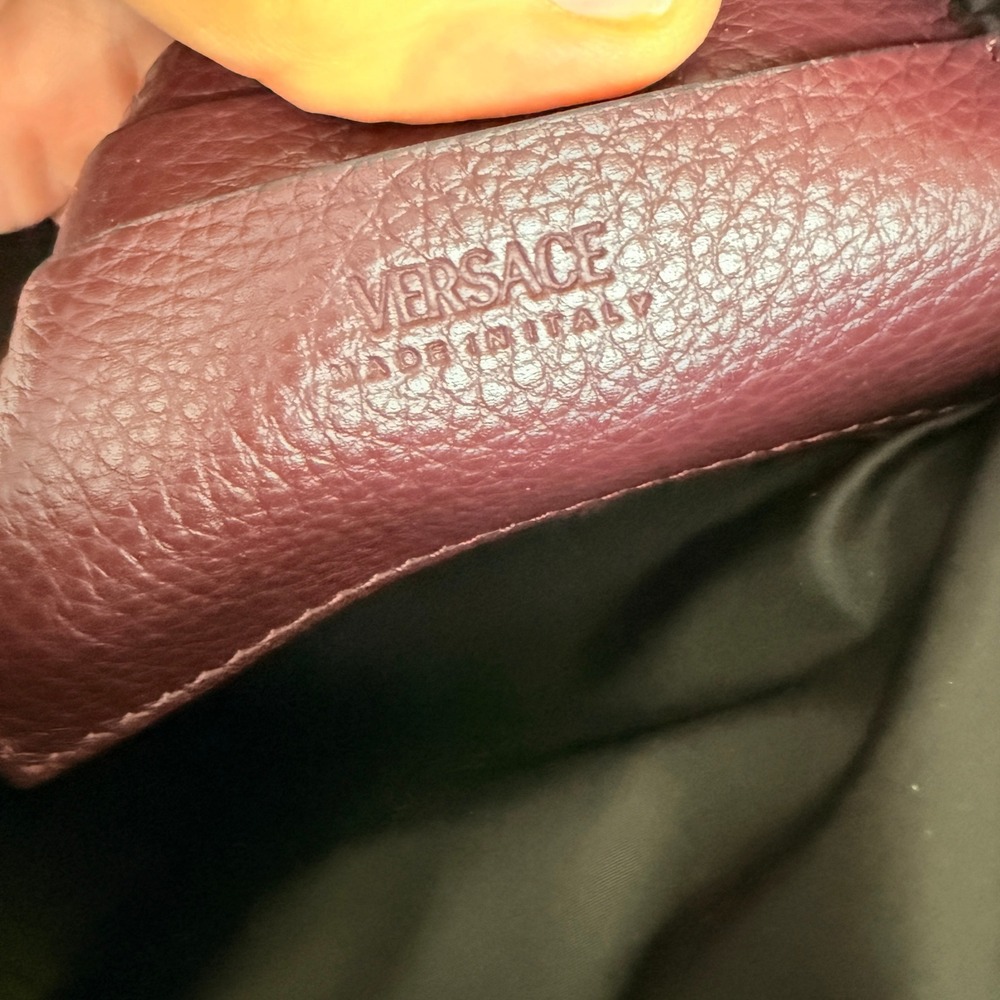 Versace Crossbody Bag Vitello Granato Garnet Oro Medusa Biggie 1002885 Bag - Picture 16 of 16